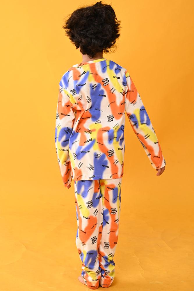 MAKE YOUR MARK LONG SLEEVES PYJAMA SET - WHITE - Anthrilo Design House