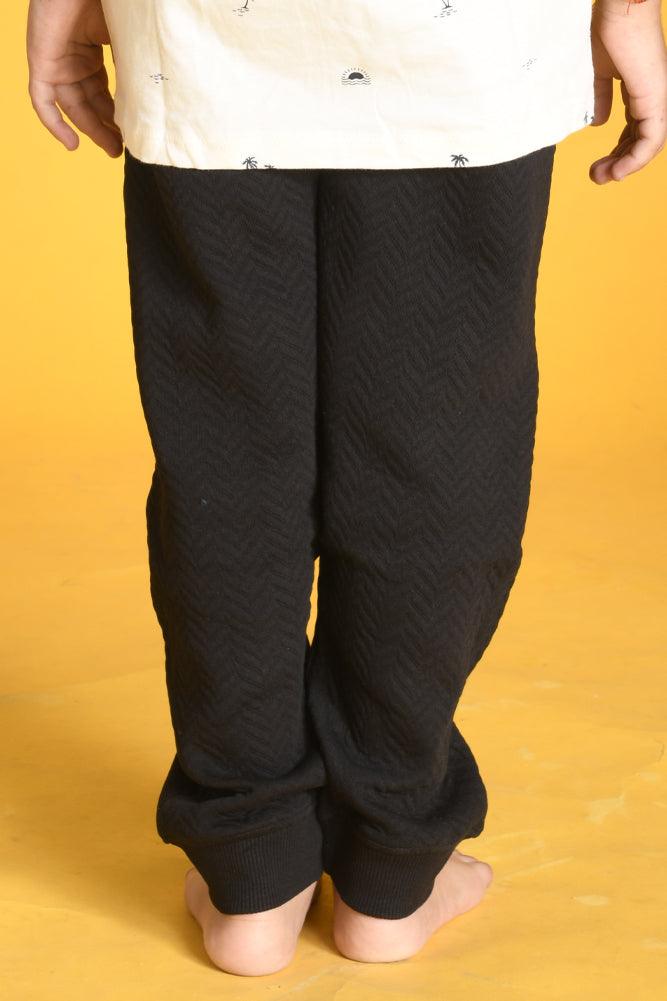 BLACK QUILTED WARM BOYS JOGGER - BLACK - Anthrilo Design House