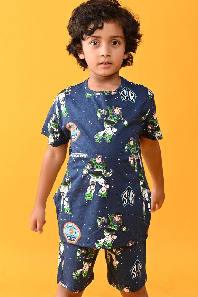 ASTRONAUT SLEEPWEAR SHORTS SET - BLUE - Anthrilo Design House