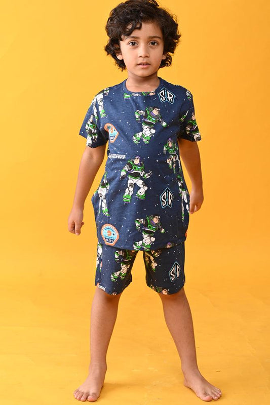 ASTRONAUT SLEEPWEAR SHORTS SET - BLUE - Anthrilo Design House