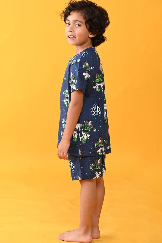 ASTRONAUT SLEEPWEAR SHORTS SET - BLUE - Anthrilo Design House