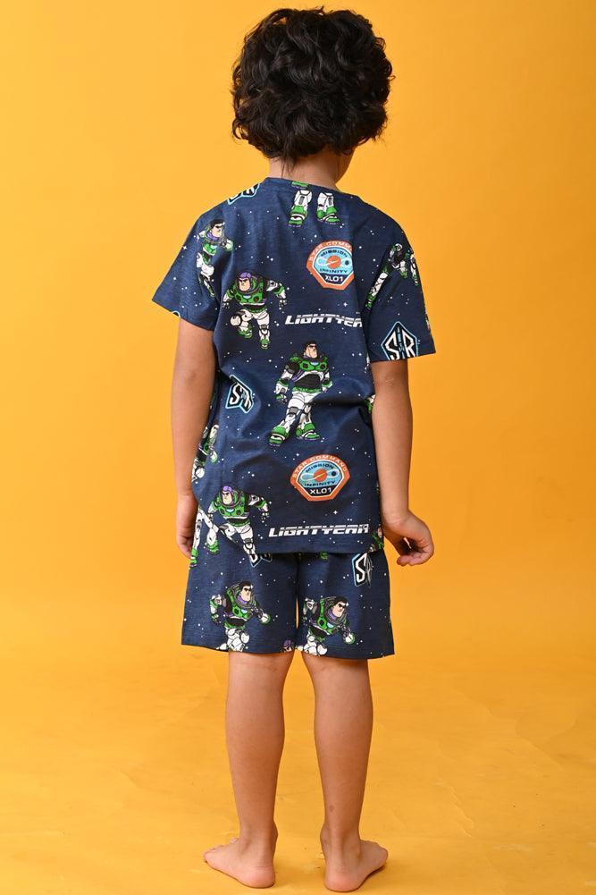ASTRONAUT SLEEPWEAR SHORTS SET - BLUE - Anthrilo Design House