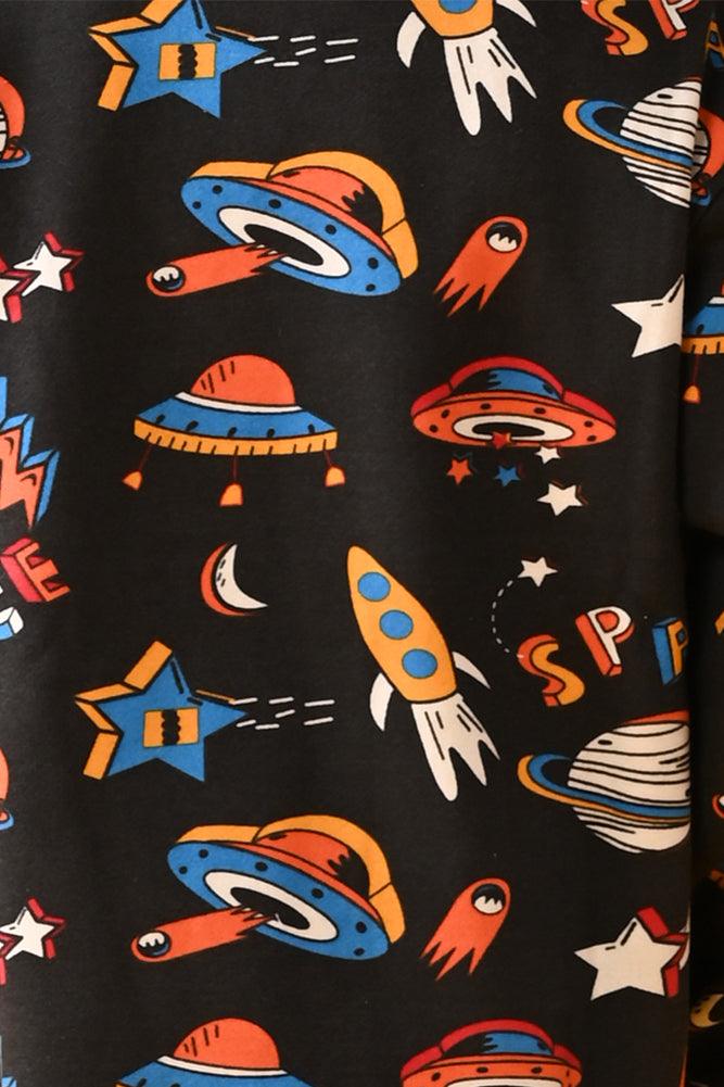 SPACE FLEECE SWEATSHIRT - BLACK - Anthrilo Design House
