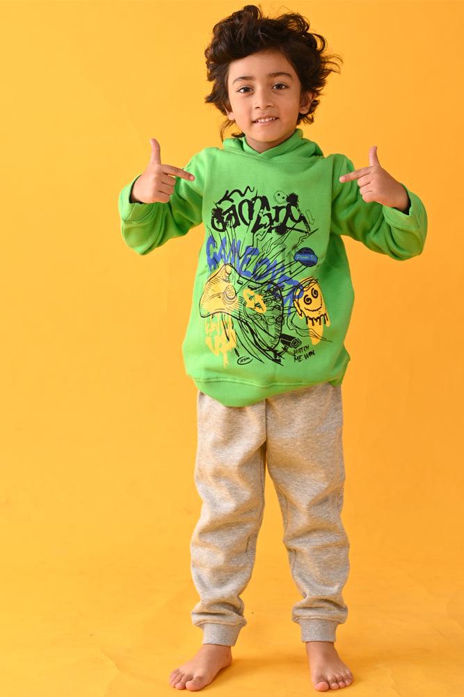 GAMING FLEECE HOODIE - GREEN - Anthrilo Design House