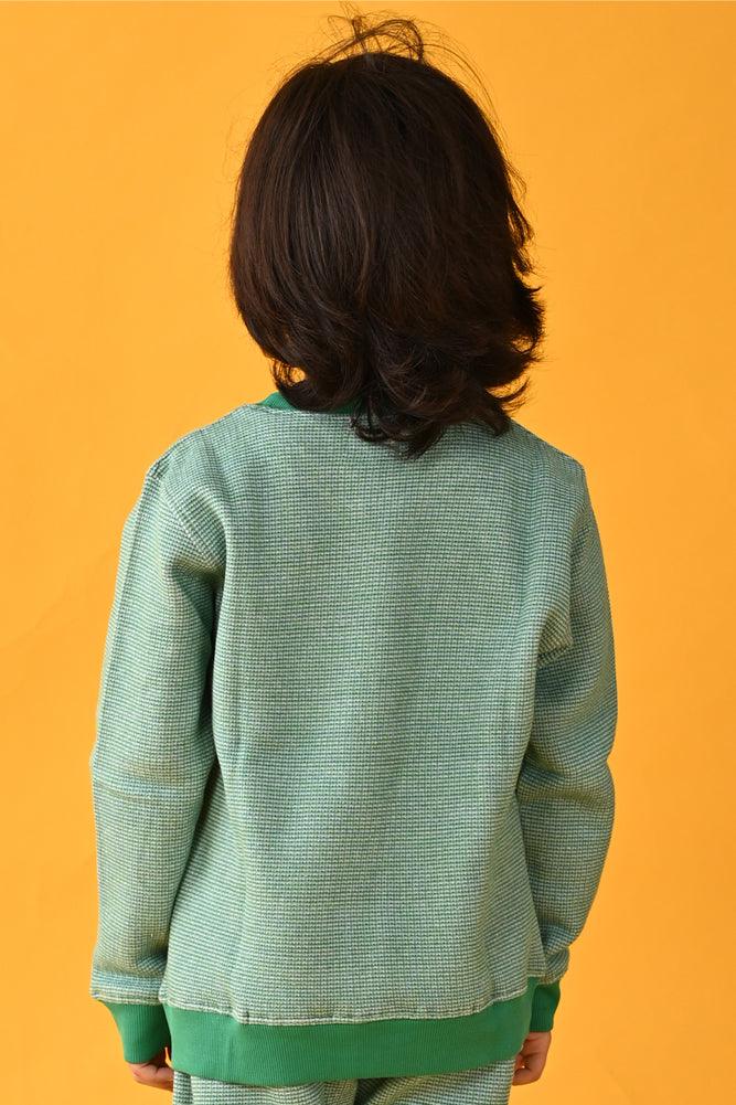 JACQUARD FLEECE SWEATSHIRT - GREEN - Anthrilo Design House