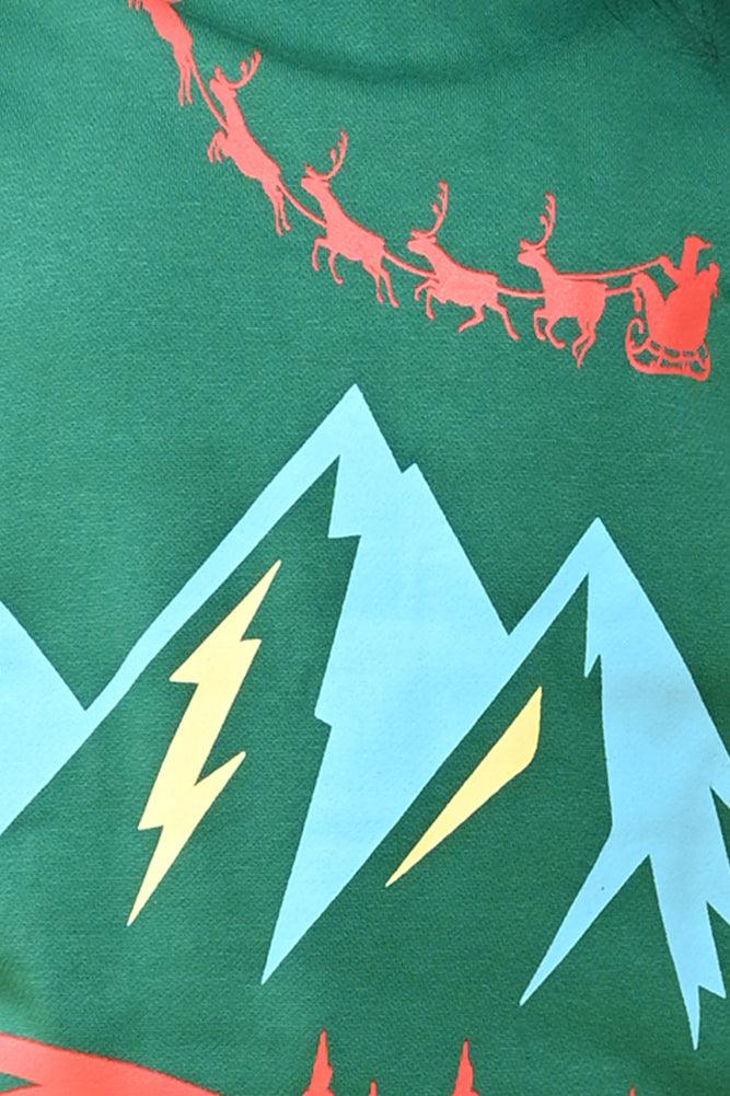 GREEN CHRISTMAS SWEATSHIRT JOGGER SET - GREEN/GREY - Anthrilo Design House
