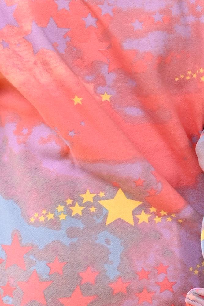 TIE DYE STAR FLEECE SWEATSHIRT - PINK - Anthrilo Design House