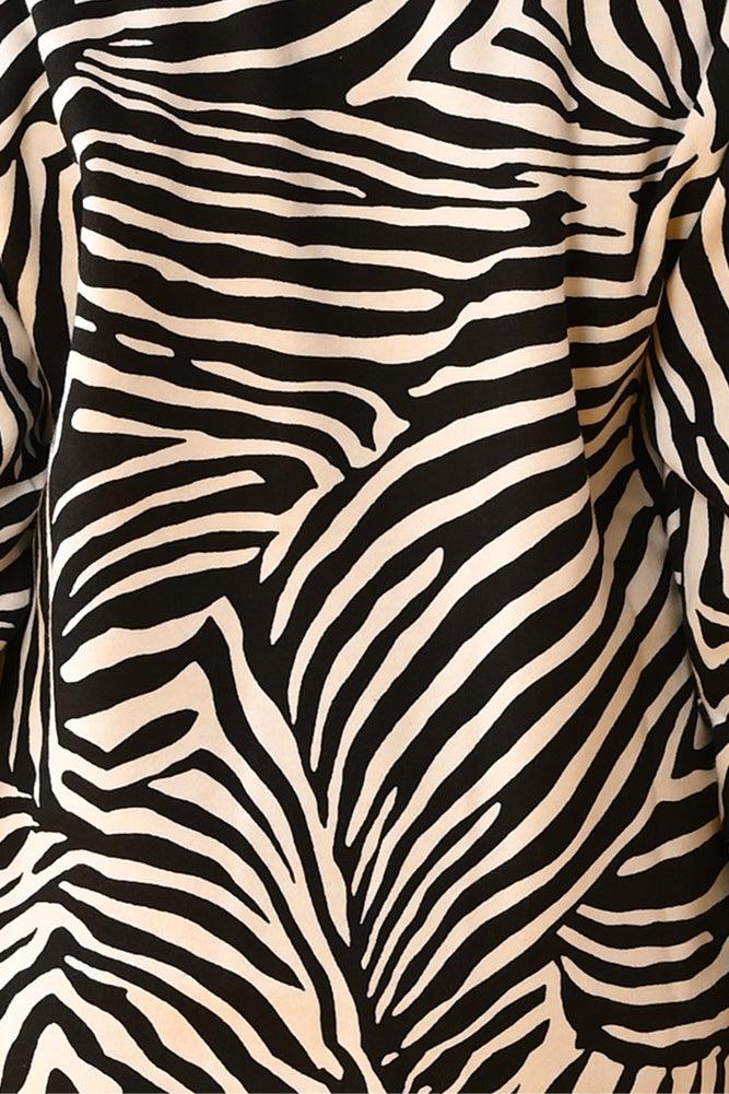 ZEBRA STRIPED FLEECE GIRLS SWEATSHIRT - WHITE - Anthrilo Design House