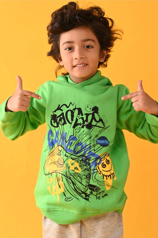 GAMING FLEECE HOODIE - GREEN - Anthrilo Design House