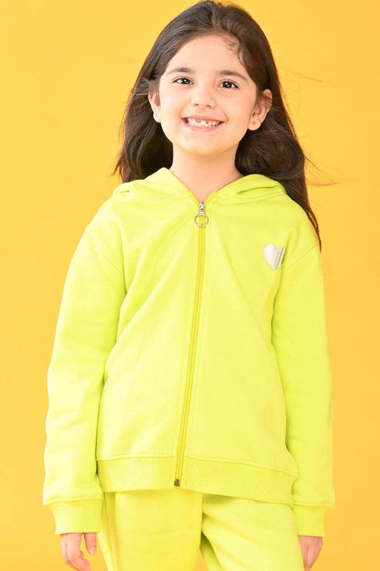 LIME ZIP UP FLEECE HOODIE SWEATSHIRT - LIME GREEN - Anthrilo Design House