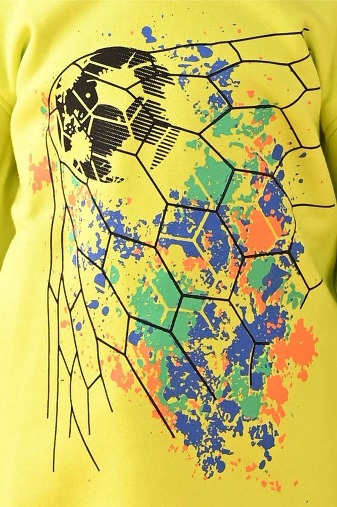FOOTBALL FLEECE HOODIE -  LIME GREEN - Anthrilo Design House