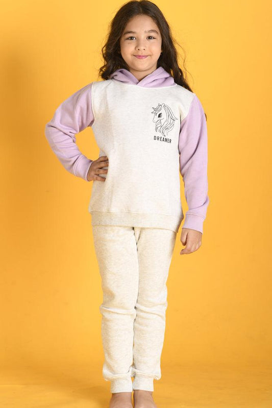 DREAMER FLEECE HOODIE JOGGER SET - ECRU MELANGE - Anthrilo Design House