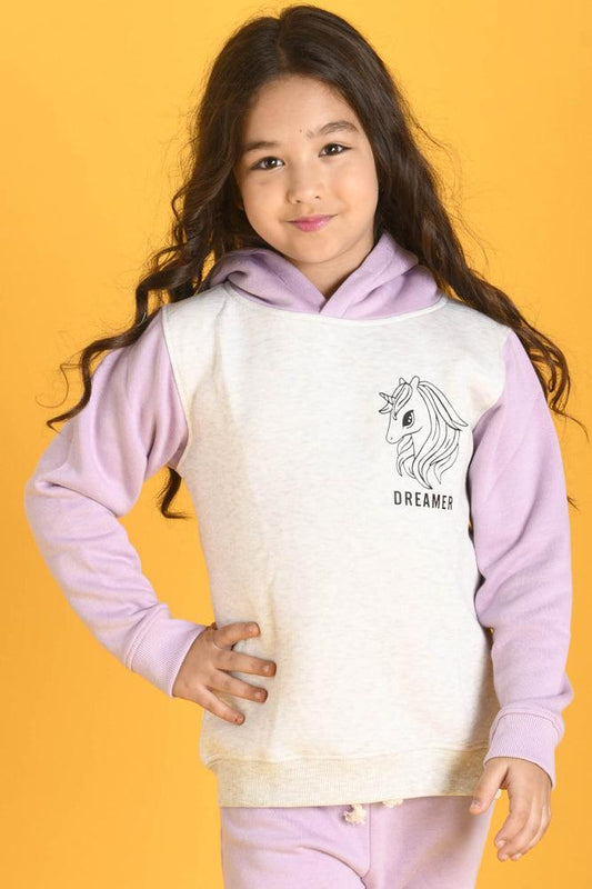 DREAMER HOODIE FLEECE SWEATSHIRT - ECRU MELANGE - Anthrilo Design House