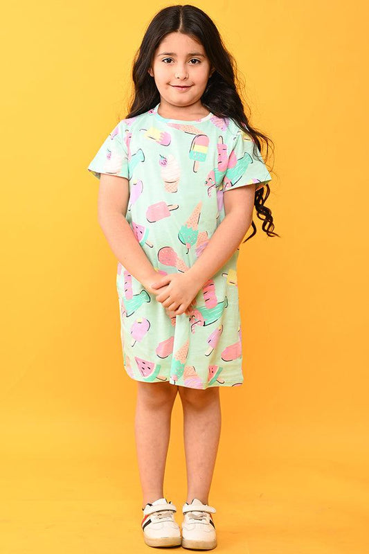 ICECREAM AQUA NIGHT DRESS - AQUA - Anthrilo India