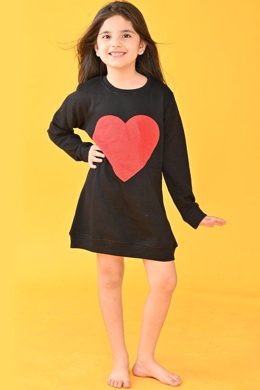 HEART SWEATSHIRT DRESS (FLEECE) - Anthrilo Design House