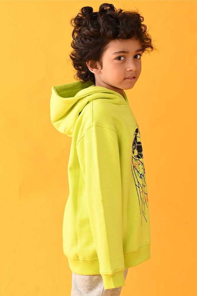 FOOTBALL FLEECE HOODIE -  LIME GREEN - Anthrilo Design House
