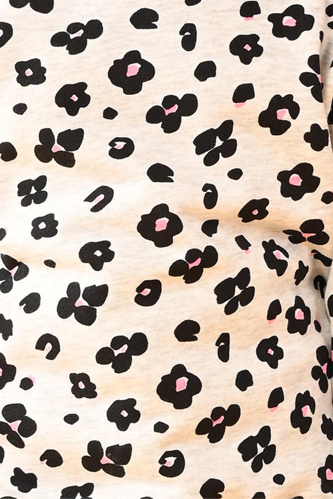 LEOPARD FLEECE SWEATSHIRT JOGGER SET - ECRU MELANGE - Anthrilo Design House