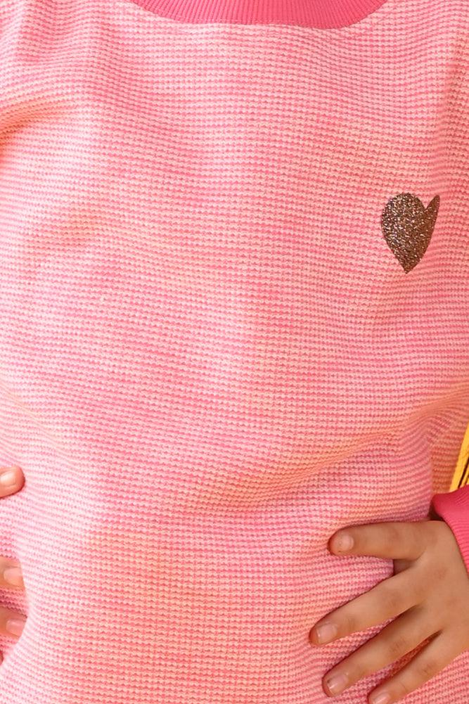 PINK JACQUARD FLEECE SWEATHSIRT JOGGER SET - PINK - Anthrilo Design House