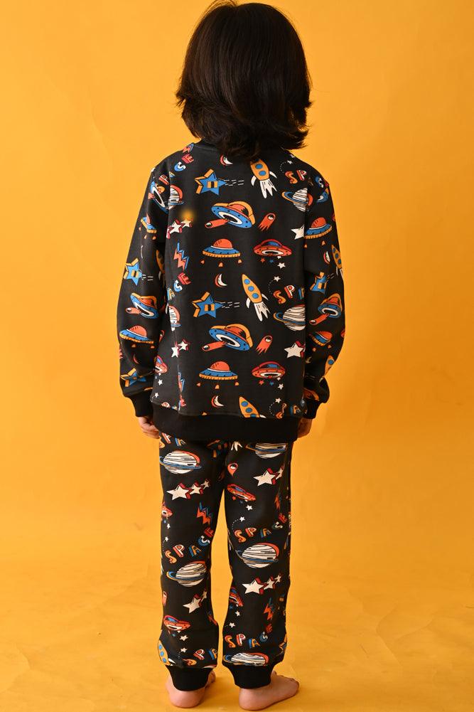SPACE SWEATSHIRT JOGGER SET - BLACK - Anthrilo Design House