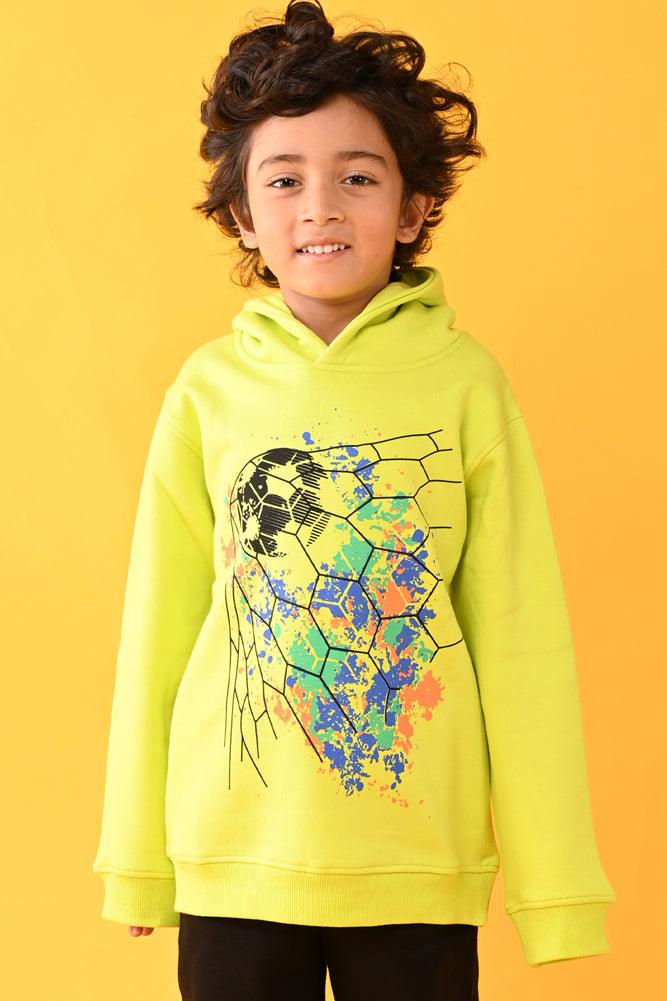 FOOTBALL HOODIE BLACK FLEECE JOGGER SET - LIME GREEN - Anthrilo Design House