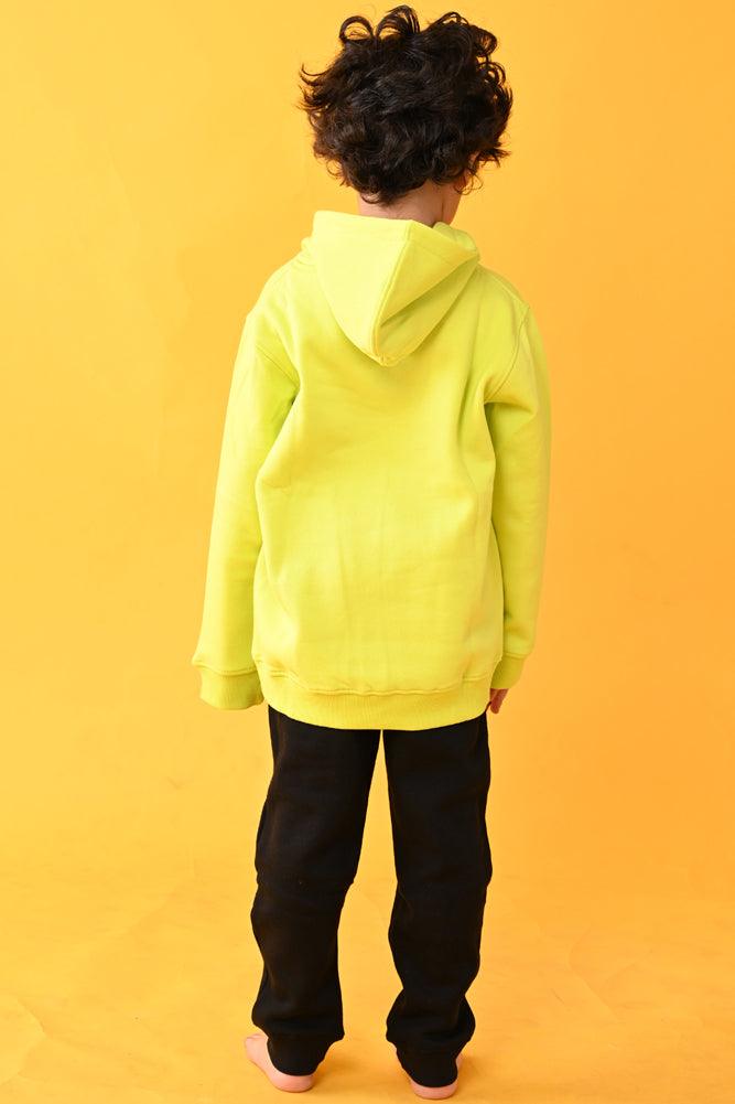 FOOTBALL HOODIE BLACK FLEECE JOGGER SET - LIME GREEN - Anthrilo Design House