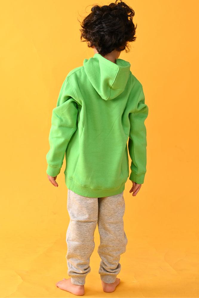 GAMING GREY MELANGE FLEECE HOODIE JOGGER SET - GREEN - Anthrilo Design House