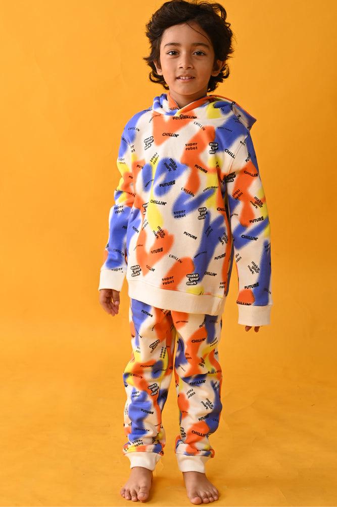 MAKE YOUR MARK FLEECE HOODIE JOGGER SET - WHITE - Anthrilo Design House