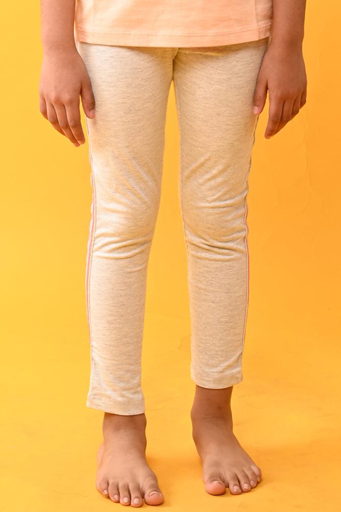 PINK GLITTER TAPE LEGGINGS - GREY - Anthrilo India
