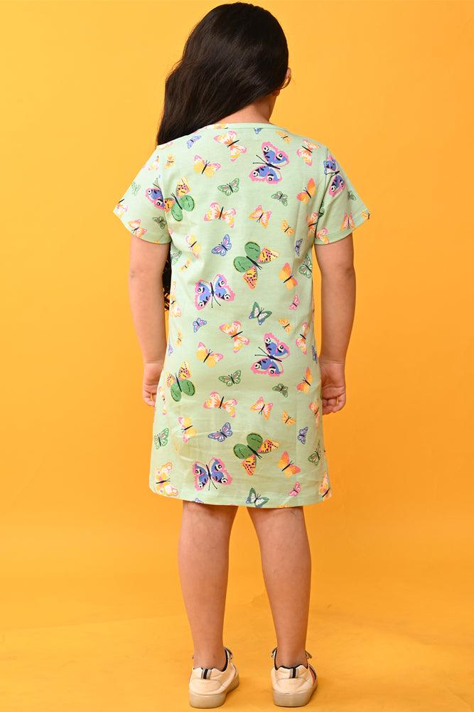BUTTERFLY GREEN AND UNICORN TIE DYE NIGHT DRESS (PACK OF 2) - Anthrilo India