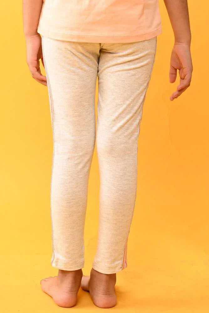 PINK GLITTER TAPE LEGGINGS - GREY - Anthrilo India