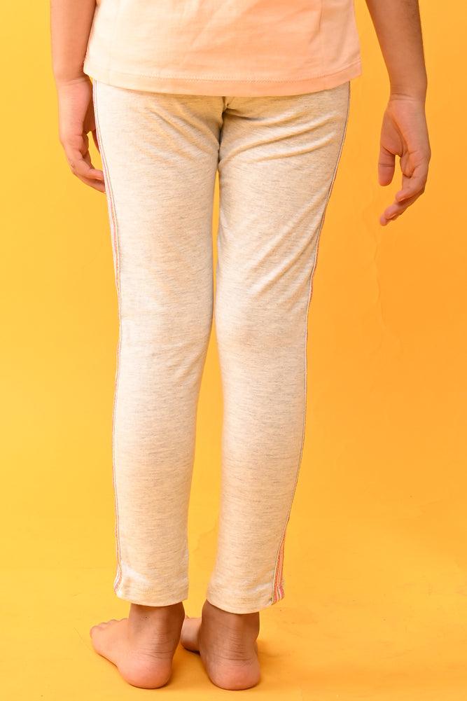 PINK GLITTER TAPE LEGGINGS - GREY - Anthrilo India