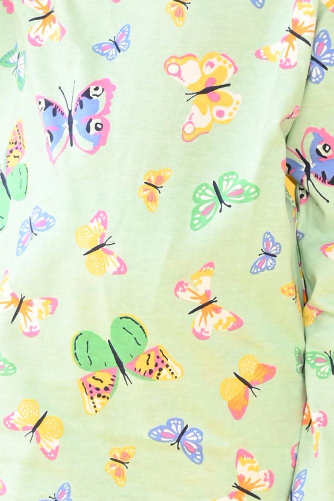 BUTTERFLY LONG SLEEVES PYJAMA SET - GREEN - Anthrilo Design House