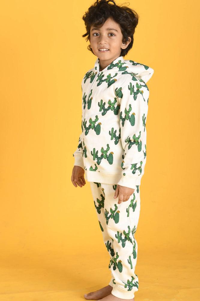 CACTUS FLEECE SWEATSHIRT - WHITE - Anthrilo Design House
