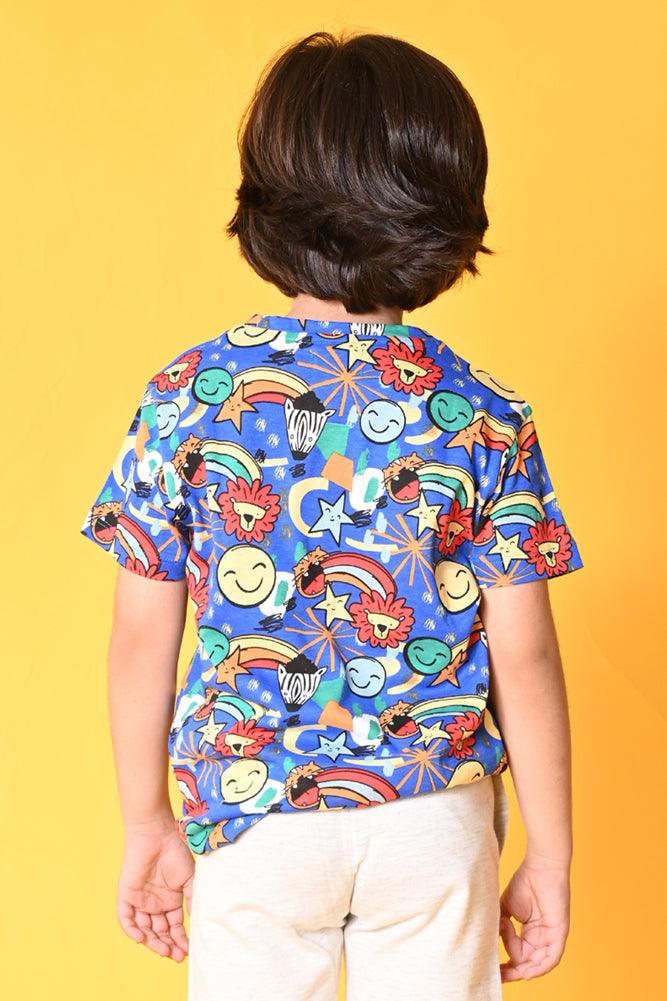 ANIMAL SHORT SLEEVE T-SHIRT - BLUE - Anthrilo India