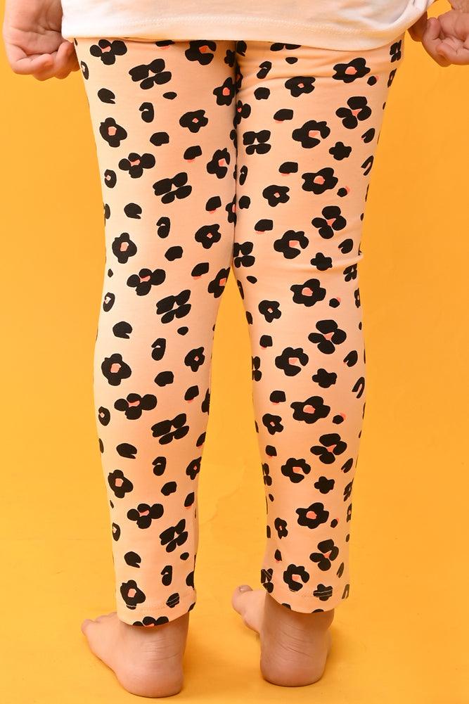 LEOPARD PEACH LEGGINGS - PEACH - Anthrilo India