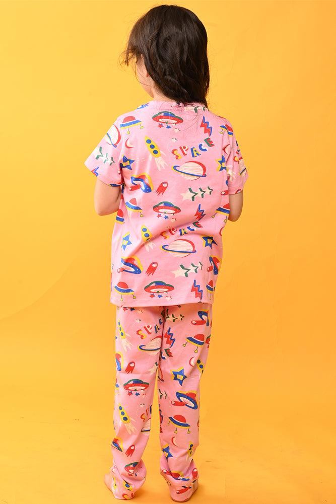 SPACE PINK AND PINK HEART SHORT SLEEVE PYJAMA SET (PACK OF 2) - Anthrilo India