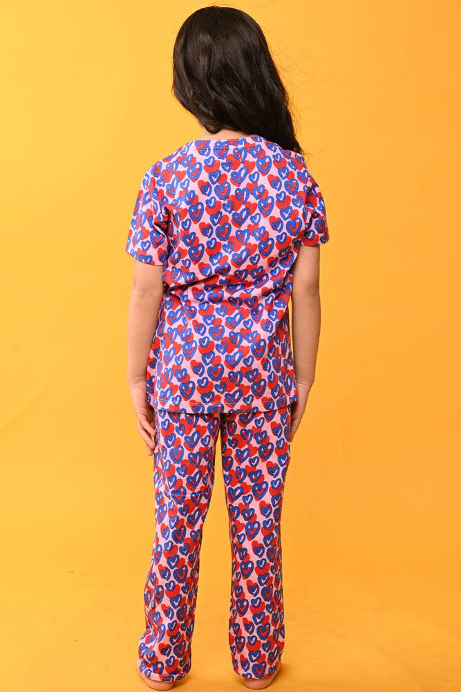 SPACE PINK AND PINK HEART SHORT SLEEVE PYJAMA SET (PACK OF 2) - Anthrilo India