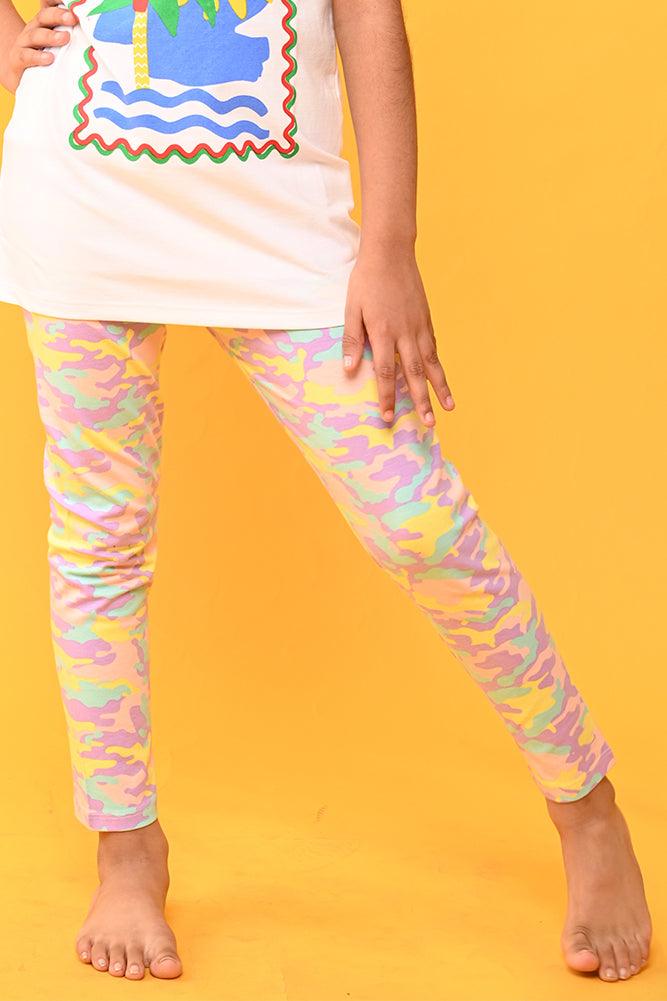 CAMOUFLAGE PINK LEGGINGS - PINK - Anthrilo India