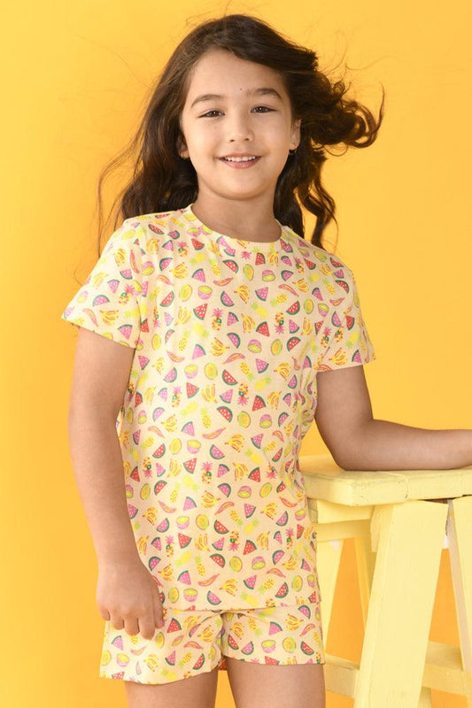 FRUIT SLEEPWEAR SHORTS SET - OFFWHITE - Anthrilo Design House
