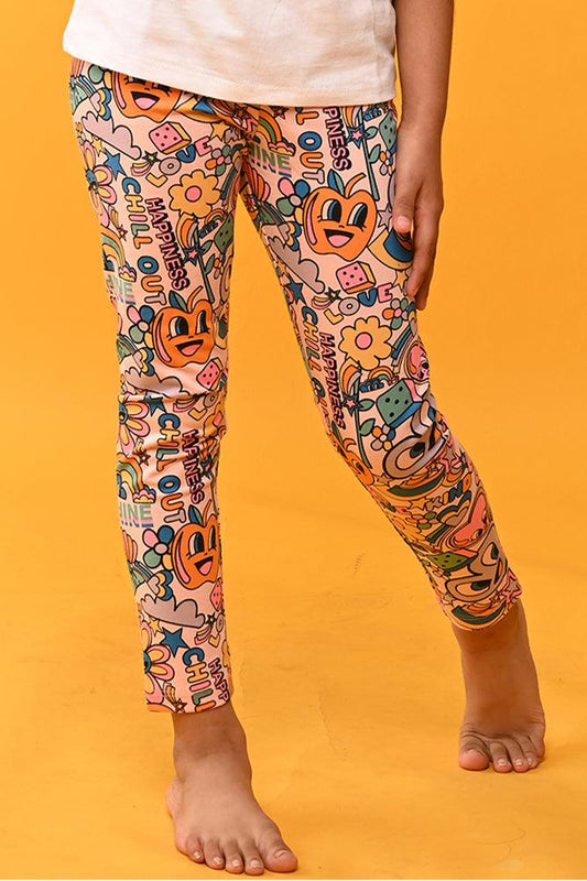 CHILL OUT LEGGINGS - PEACH - Anthrilo India