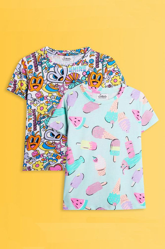 ICECREAM AND CHILL OUT T-SHIRT (PACK OF 2) - Anthrilo India