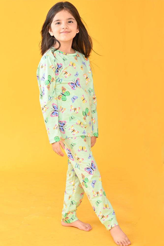 BUTTERFLY GREEN AND UNICORN PLANET LONG SLEEVE PYJAMA SET (PACK OF 2) - Anthrilo India