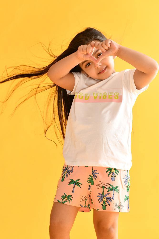 PALM TREE GIRLS SHORTS - Anthrilo
