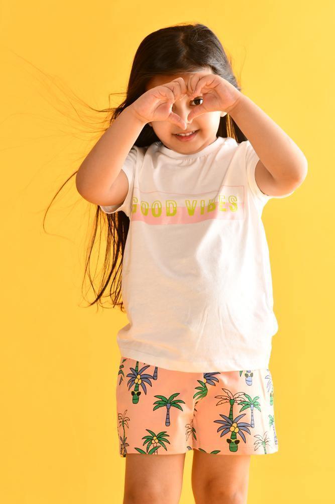 PALM TREE GIRLS SHORTS - Anthrilo
