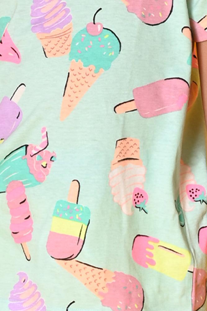 ICE CREAM YELLOW SIDE TAPE SHORTS SET- AQUA/YELLOW - Anthrilo India