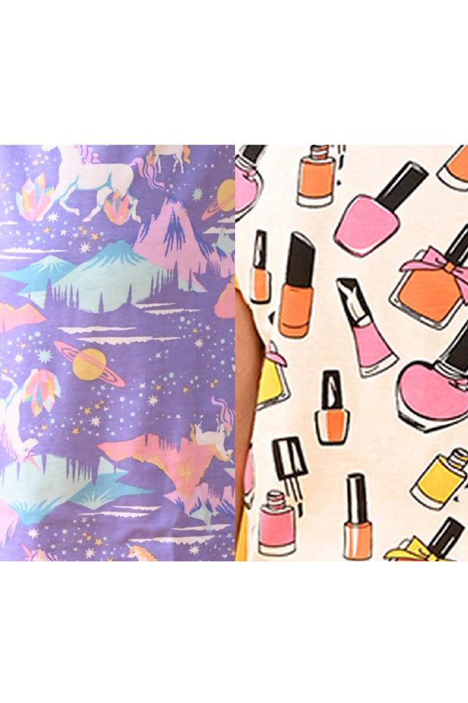 NAIL PAINT AND UNICORN PLANET LONG SLEEVE PYJAMA SET (PACK OF 2) - Anthrilo India