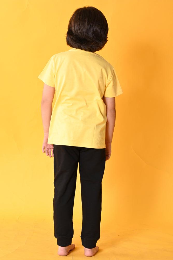 GOAL SUMMER BLACK JOGGER SET - YELLOW/BLACK - Anthrilo India