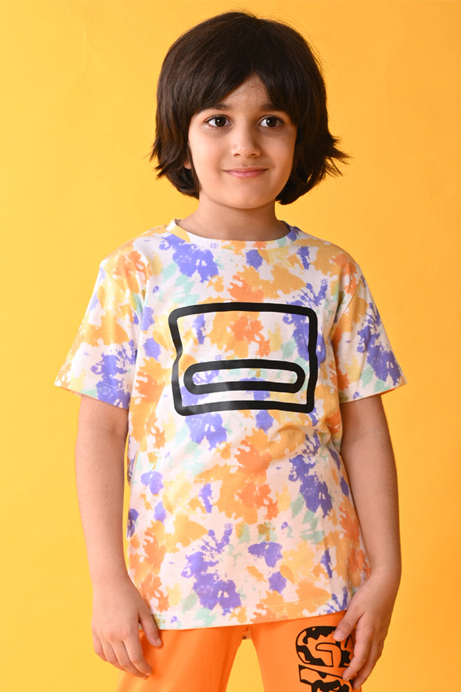 TIE DYE SHORT SLEEVE T-SHIRT - WHITE - Anthrilo India