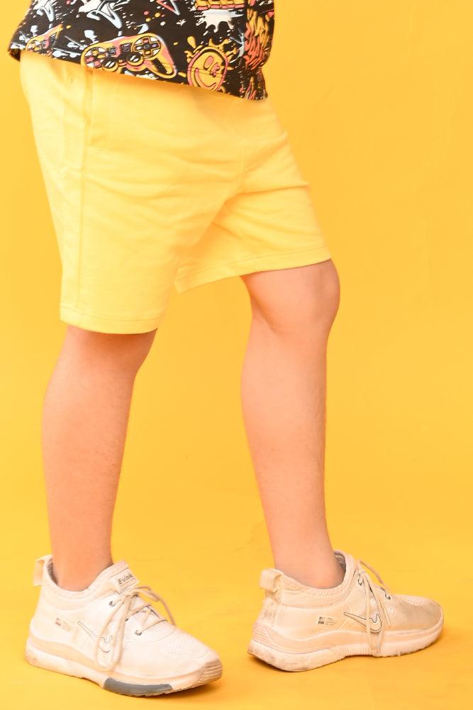 YELLOW SUMMER BOYS SHORTS - YELLOW - Anthrilo India