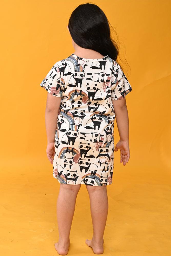 BUTTERFLY GREEN AND PANDA NIGHT DRESS (PACK OF 2) - Anthrilo India